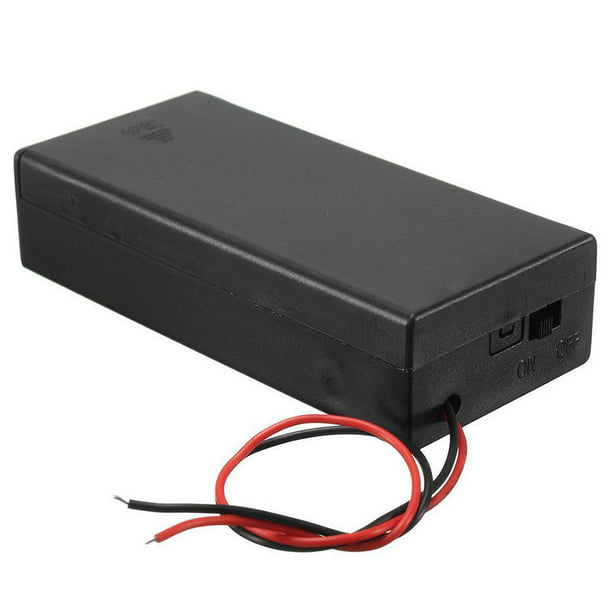 Quality 18650 2 Cell 3.7V Battery Holder Wired Case Box with Lid On/Off Switch